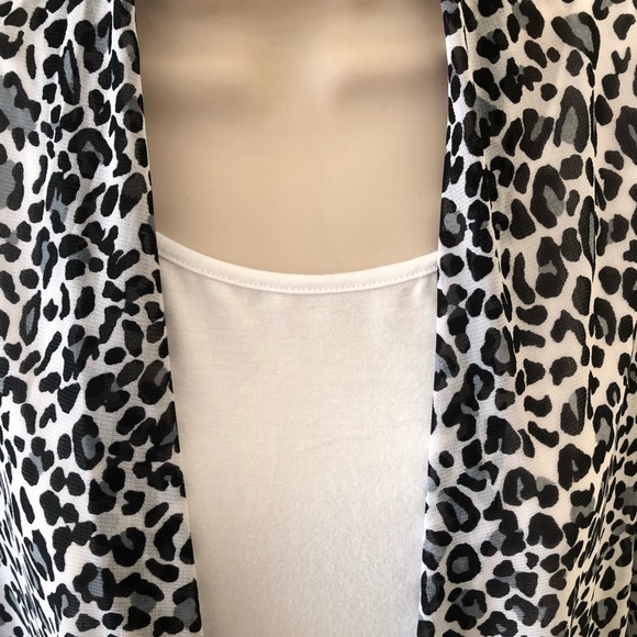Two piece white tank with leopard print jacket, small - Picture 3 of 11